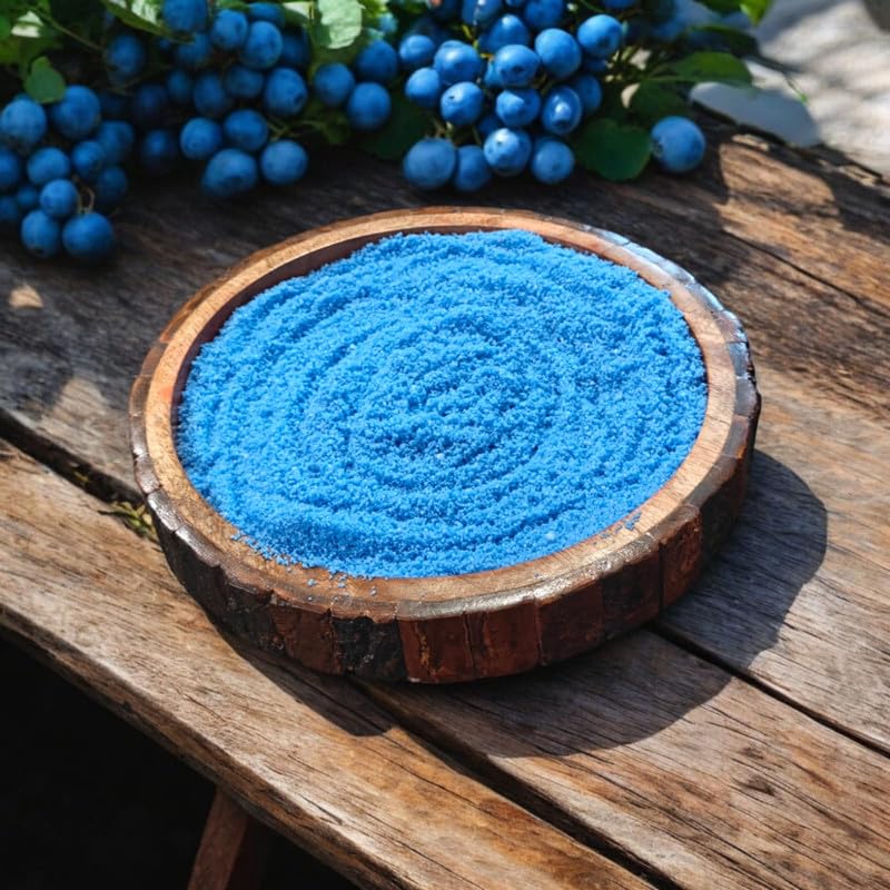 "Blueberry Essence Wax Candle in Rustic Wooden Bowl"
