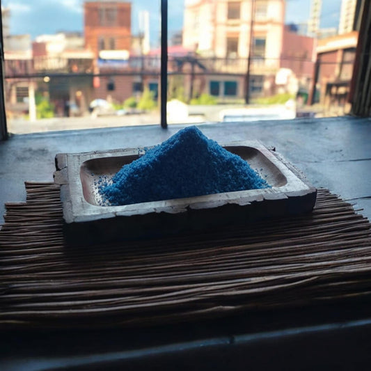 "Blueberry Essence Wax Candle in Rustic Wooden Bowl"