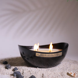 HEREBENE Scented Premium Metal Large Bowl Candle Black - Pacific Ocean Fragrance