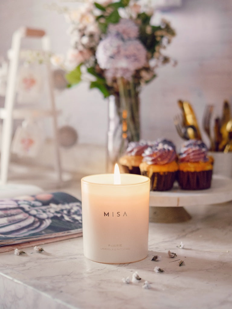 HEREBENE Luxe Minimalist Candle – White Matte Glass Jar