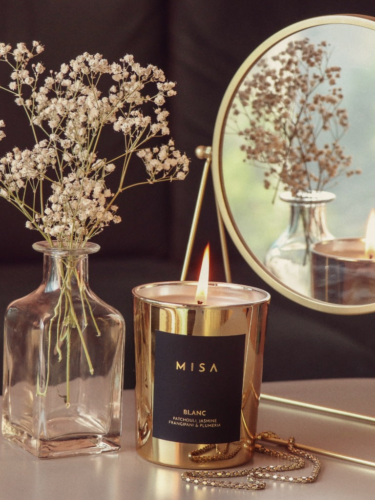 HEREBENE Luxe Minimalist Candle – White Matte Glass Jar