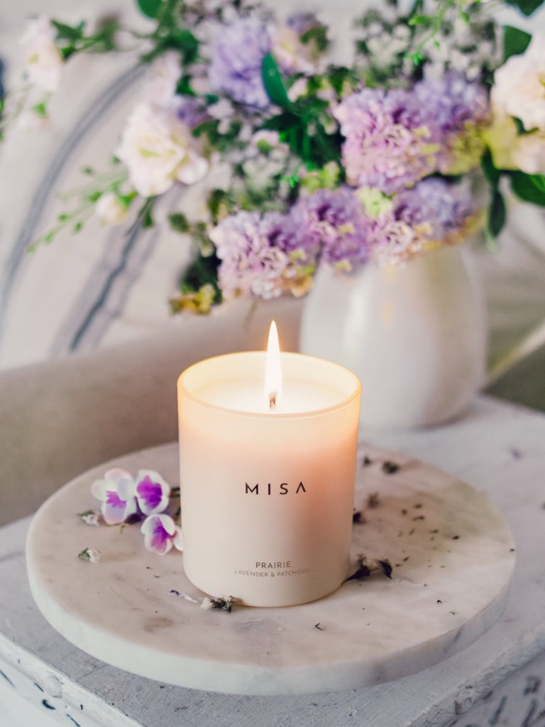 HEREBENE Luxe Minimalist Candle – White Matte Glass Jar