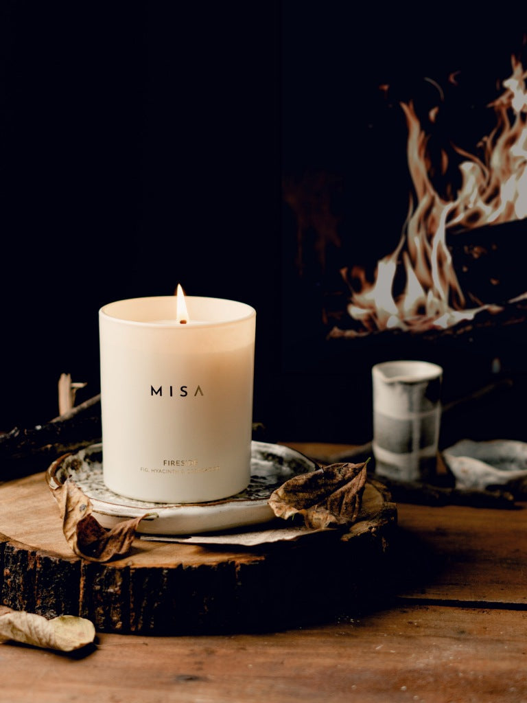 HEREBENE Luxe Minimalist Candle – White Matte Glass Jar