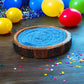 "Blueberry Essence Wax Candle in Rustic Wooden Bowl"