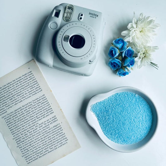 HEREBENE Pearl Candles Wax | Resuable & Refillable | 500 Grams | Most Unique Home Decor | Premium White Sand Pearls Candle | Bliss for Candle Lovers | Large - Blue Color