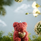 Rosé Teddy Heart Candle – 10cm Floral Soy Wax Bear