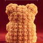 Rosé Teddy Heart Candle – 10cm Floral Soy Wax Bear