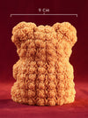 Rosé Teddy Heart Candle – 10cm Floral Soy Wax Bear